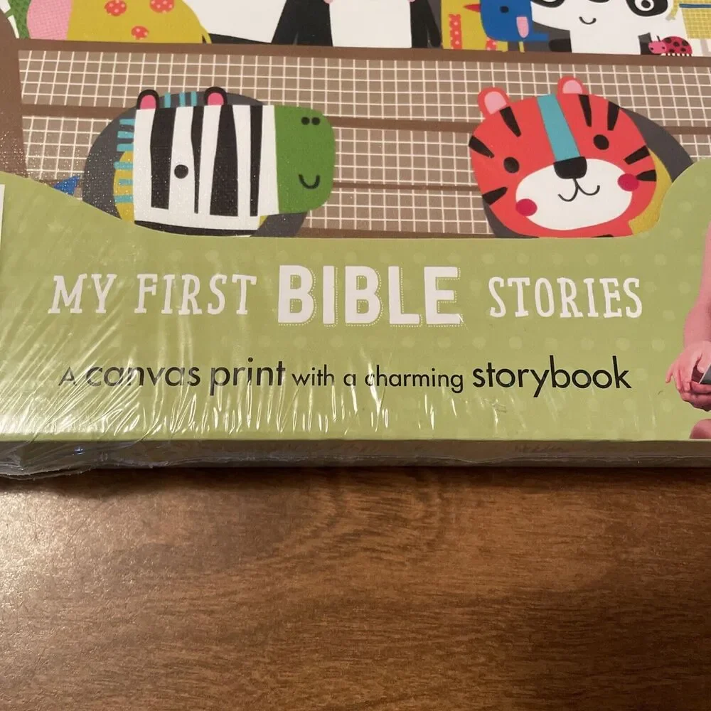 Bible Stories Board Book With Canvas Print My First Storybook Baby Gift NEW